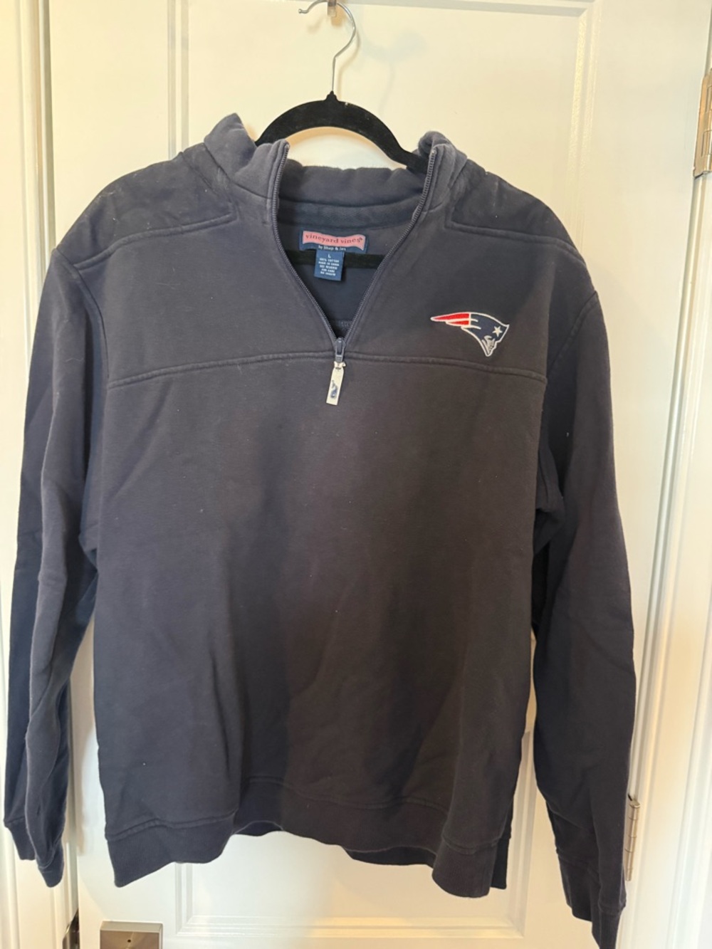 Vineyard Vines/NFL Shep Shirt - Navy Blue New England Patriots Quarter-ZiP